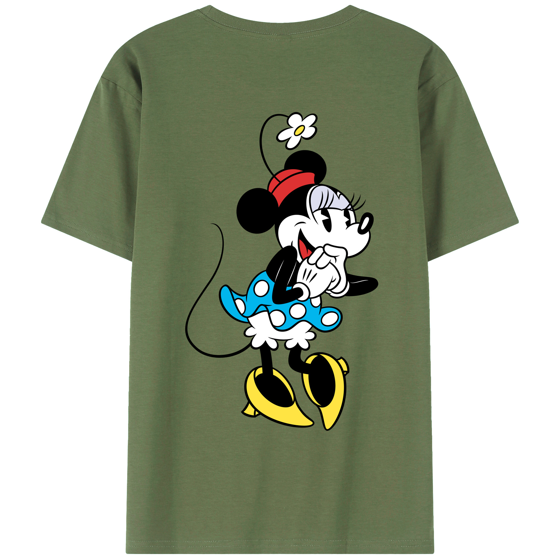 ミッキーマウス Mickey Mouse 綿100％ メンズ半袖Tシャツ（バックプリント） 通気性